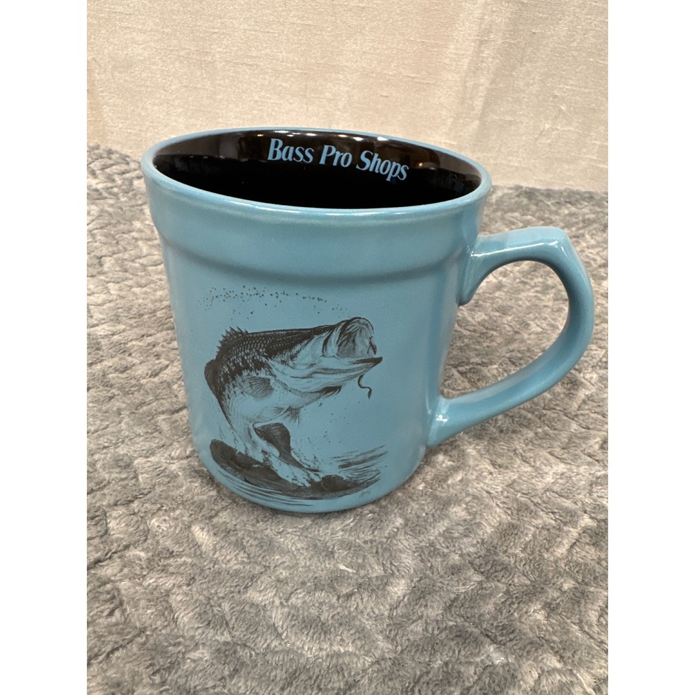 Bass‎ Pro Shops Blue Jumping Bass Ceramic Coffee Mug 16 oz Fishing 2019 473ml